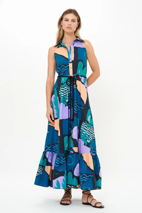 Riviera Sleeveless Maxi Shirt Dress